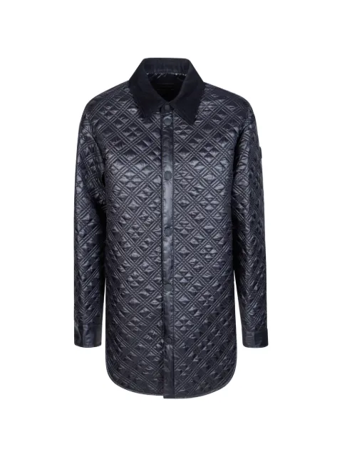 Moncler quilted corduroy-collar shirt Blue L20932F00008595B1
