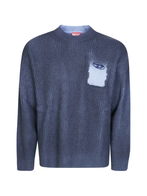 Diesel wool-blend jumper with mock pocket Blue A239140HNBV