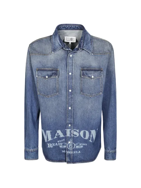 MM6 Maison Margiela logo-print denim overshirt Blue SH0DT0053M30058