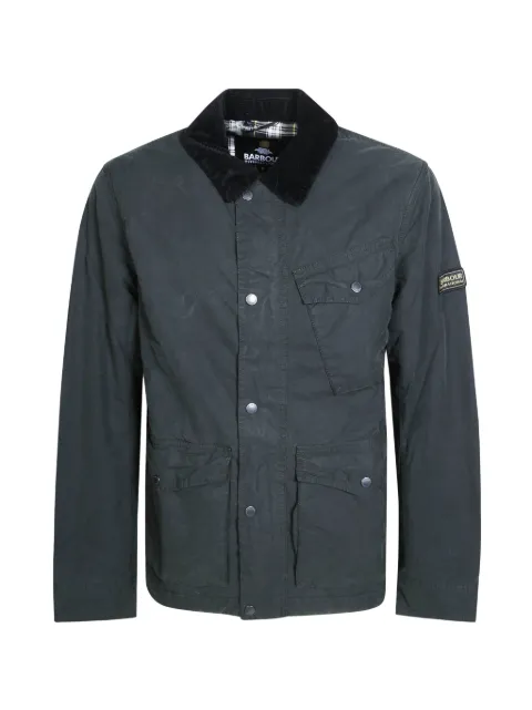 Barbour International Winter Drifter washed waxed-cotton military jacket Green MWX2600