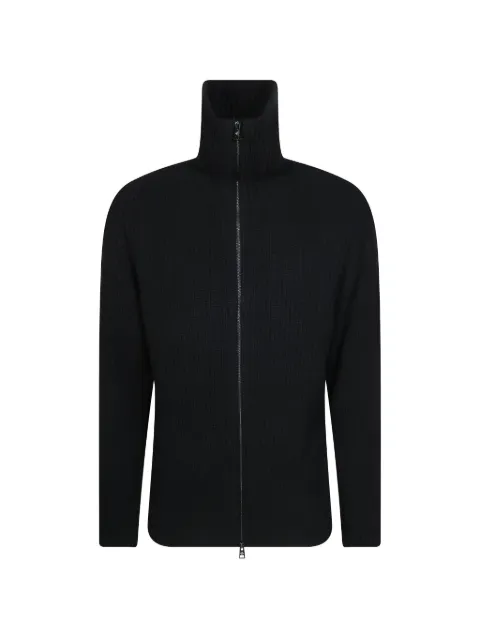 Tagliatore ribbed-knit zip-up sweater Black DUNDRETAIPWI2602