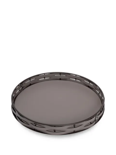 RUDI woven-design round tray Grey TCR5808T17