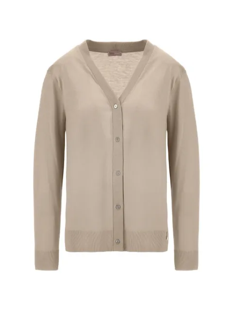 Herno ribbed-knit V-neck cardigan Neutrals JC00030DR52147