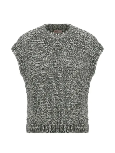 Herno sequin-embellished V-neck vest Grey MV00009DR70335