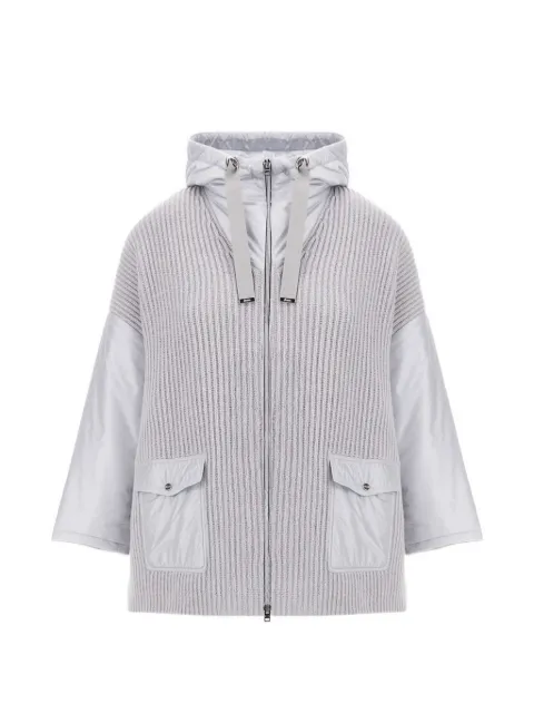 Herno ribbed-knit panelled cardigan Grey MC00036DR70264