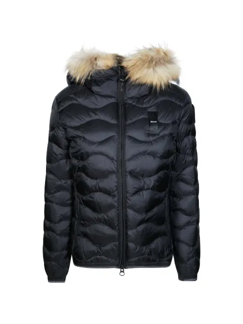 Blauer Aldie fur-trim hooded quilted coat Black 26WBLDC03034006047