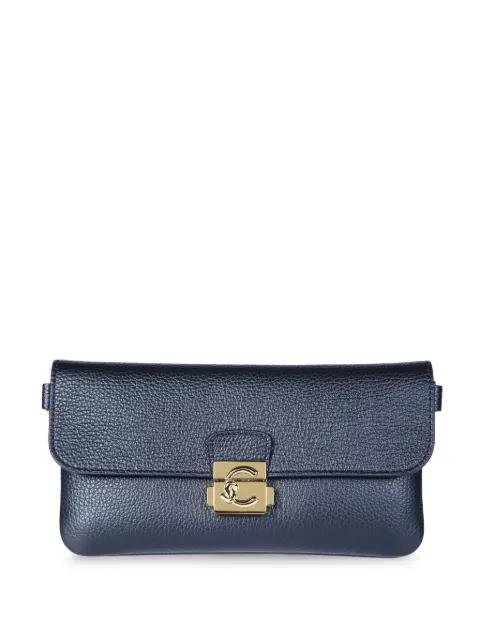Coccinelle C-Me Lock grained leather shoulder bag Black ESU4K570101