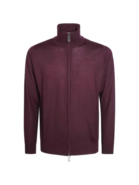 Paolo Pecora zip-up high-neck cardigan Red A050F001
