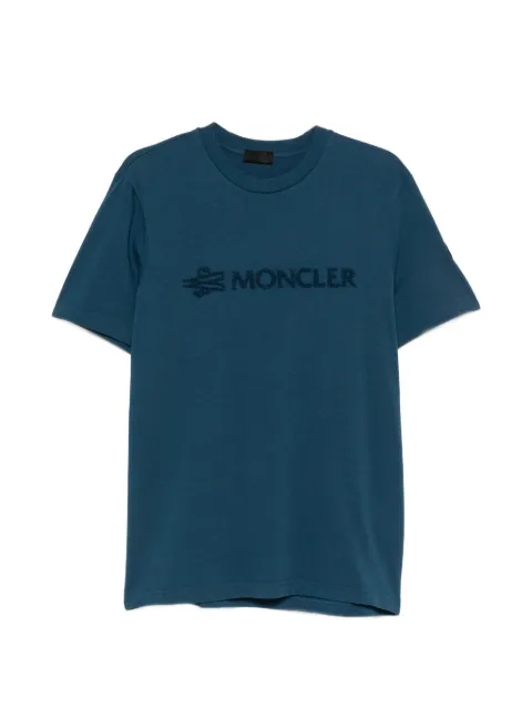 Moncler logo-embroidered T-shirt Blue L20918C0001189AUG