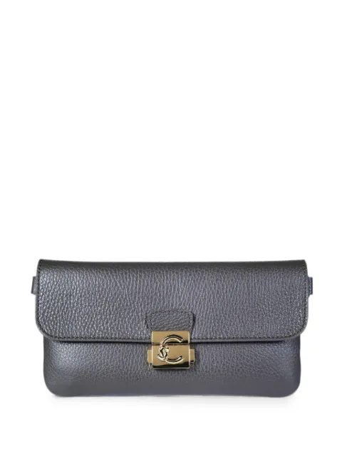 Coccinelle C-Me Lock grained leather shoulder bag Grey ESU4K570101