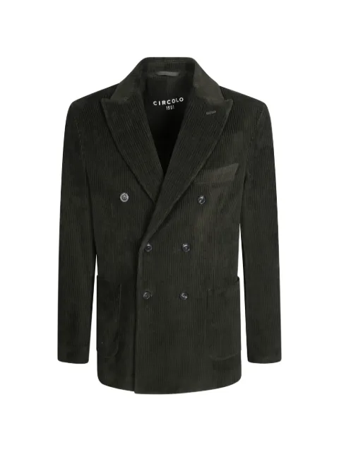 Circolo 1901 double-breasted corduroy jacket Green CN5402