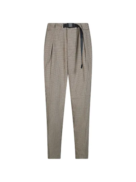 White Sand check-pattern pleated trousers Neutrals 26WSU80331