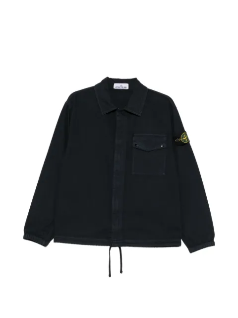 Stone Island Compass-motif patch-pocket shirt jacket Black L2S151200014S0456