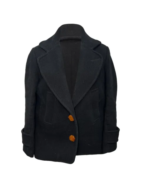 See By Chloé Vintage 2010s leather-button single-breasted coat Black RFCPUGBCL757273W