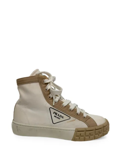 Prada Pre-Owned Gabardine high-top sneakers White RFCPUGBSH757594W