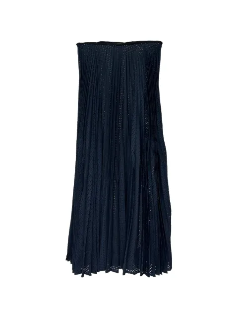 Fendi Pre-Owned 2010s pleated perforated midi skirt Blue RFCPUGBCL757227W