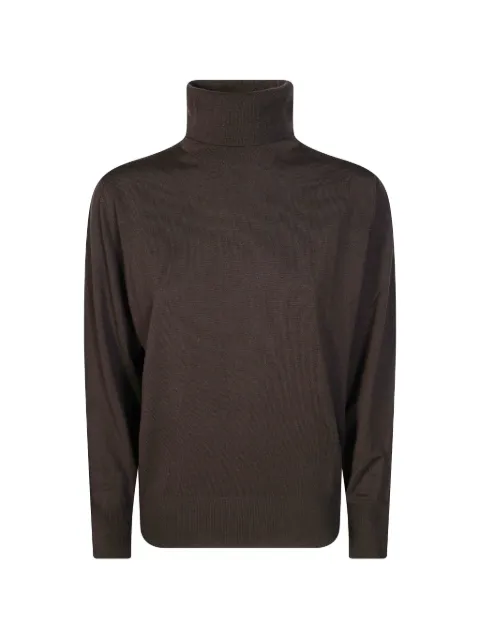 Incotex roll-neck knitted sweater Brown 850183ZM696