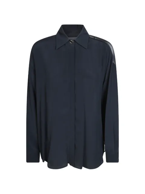 DONDUP oversized crepe de chine shirt Black DC515SF0107MXXX