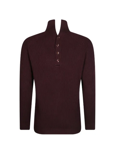 DONDUP embellished-button ribbed-knit sweater Red DT458M00988D002