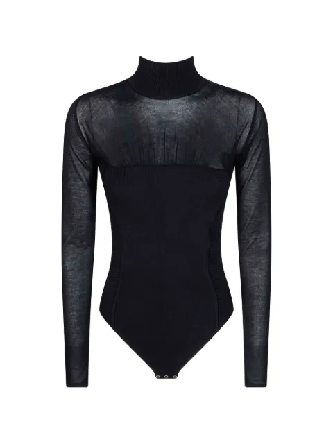Elisabetta Franchi sheer-panel high-neck bodysuit Black BK09B67E2