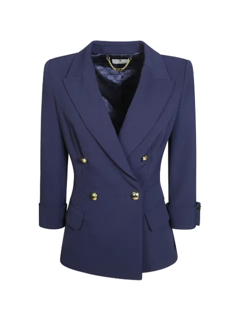 Elisabetta Franchi double-breasted pleated-back jacket Blue GI26766E2