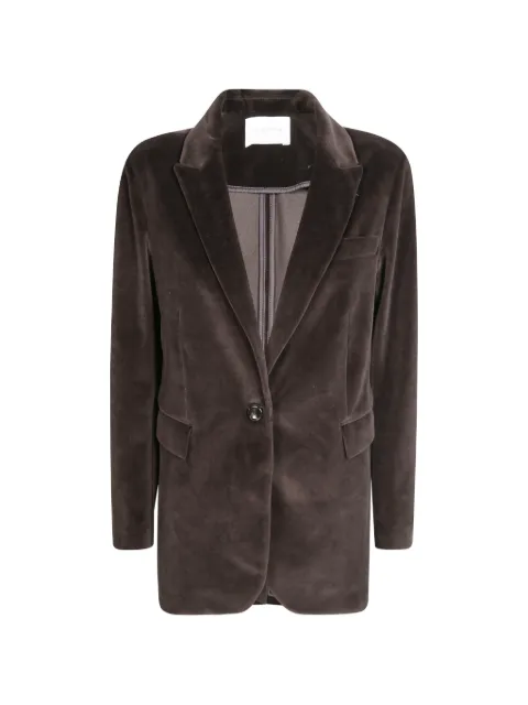 Circolo 1901 velvet single-breasted blazer Brown FD4059