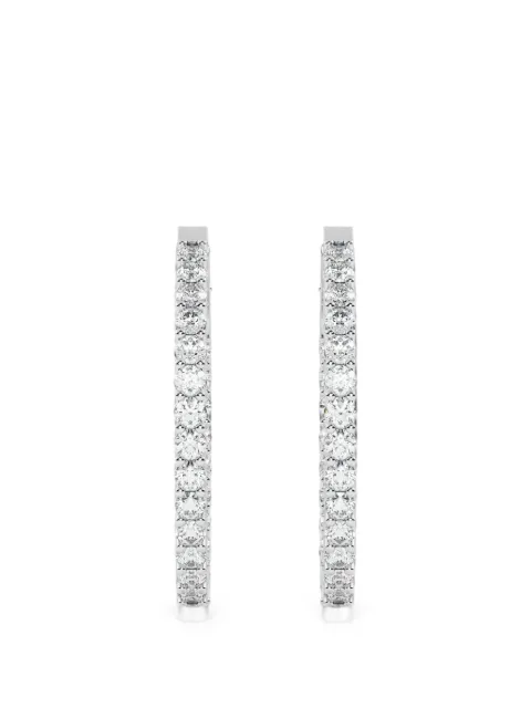 Diamond Essentials laboratory-grown diamond oval hoop earrings Silver LGERHPORD41652CT14W