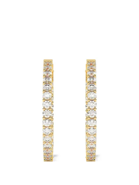 Diamond Essentials lab-grown diamond oval hoop earrings Gold LGERHPORD41633CT14Y