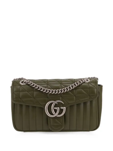 Gucci Pre-Owned 2020's GG Marmont quilted shoulder bag Green 429700