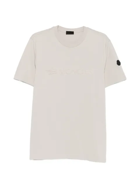 Moncler logo-embroidered cotton T-shirt Neutrals L20918C0001189AUG