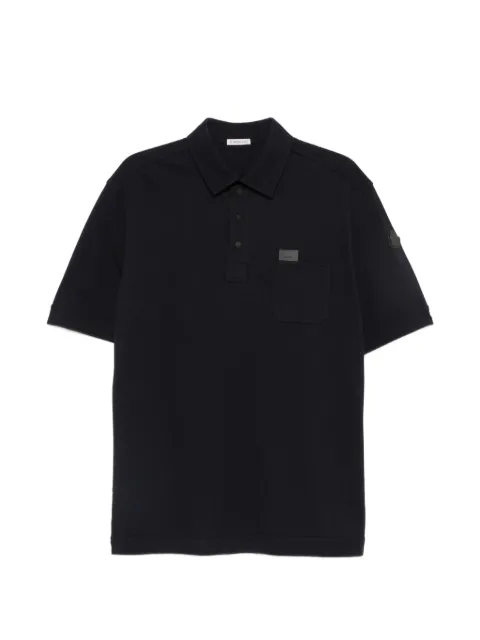 Moncler logo-patch chest-pocket polo shirt Blue L20918A0000789BHD