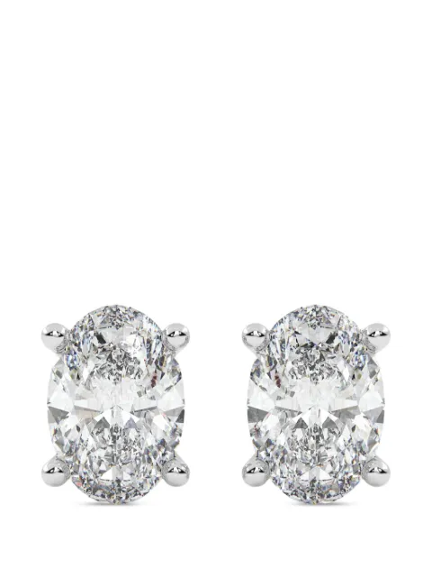 Diamond Essentials lab-grown diamond oval solitaire earrings Silver LGERFAOV4505025FLT14W