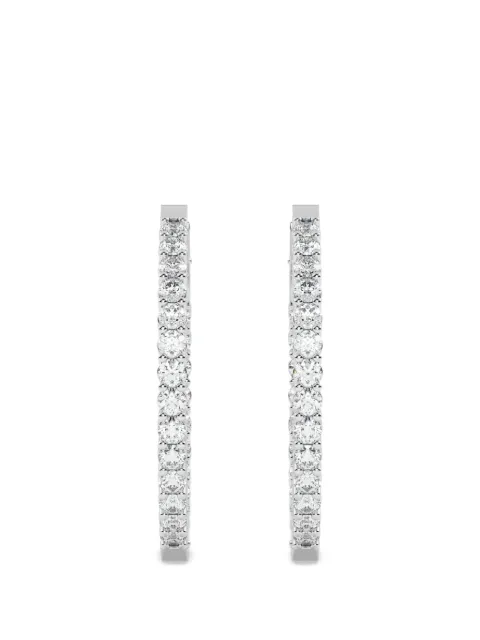 Diamond Essentials lab-grown diamond oval hoop earrings Silver LGERHPORD41641CT14W