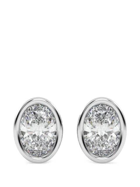 Diamond Essentials lab-grown diamond oval earrings Silver LGERFAOV4499025BZ14W