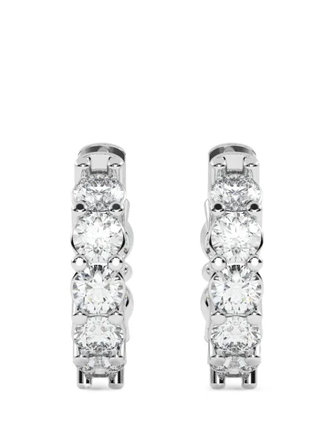 Diamond Essentials lab-grown diamond huggie hoop earrings Silver LGERFARD44353C14W
