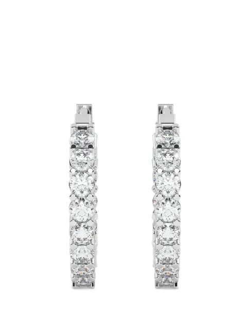 Diamond Essentials lab-grown diamond hoop earrings Silver LGERHPRRD42617C14W