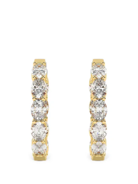 Diamond Essentials lab-grown diamond oval hoop earrings Gold LGERFAOV45182C14Y