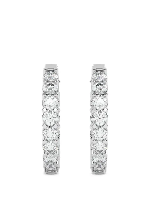 Diamond Essentials hoop-design diamond earrings White LGERHPRRD42615C14W