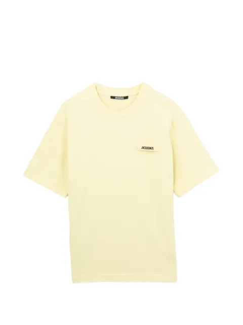 Jacquemus logo-patch T-shirt Yellow JAQTEAJ0226MRYEX00M