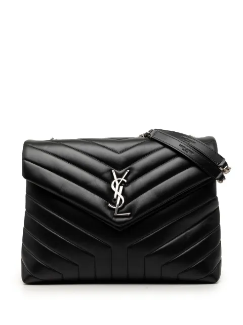 Saint Laurent Pre-Owned 2021 Medium Matelasse Calfskin Monogram LouLou shoulder bag Black PHDIH9NQXJVZ8LG5