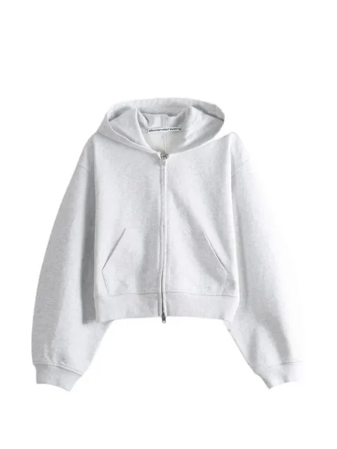 Alexander Wang zip-up cropped hoodie Grey 1CC3262768