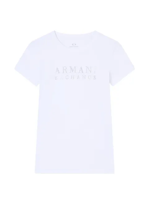Armani Exchange rhinestone-logo T-shirt White XW001349AF17173
