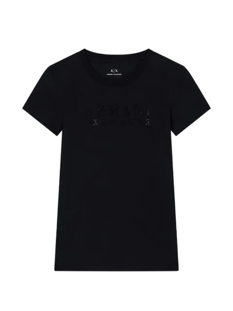 Armani Exchange rhinestone-embellished logo T-shirt Black XW001349AF17173