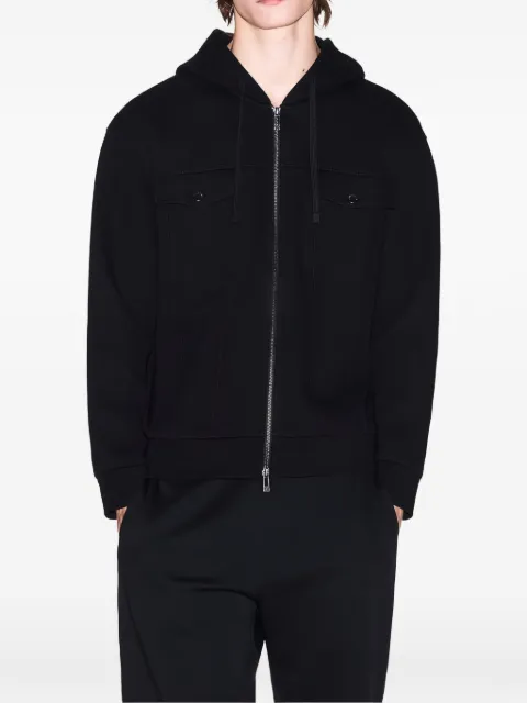 Armani Exchange zip-up pocket-detail hoodie Black XM000967AF16222