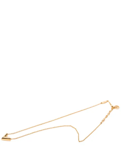 Louis Vuitton Pre-Owned 2020 Gold Plated Essential V Pendant Necklace costume necklace Gold WADWSTE8SG4FF98M