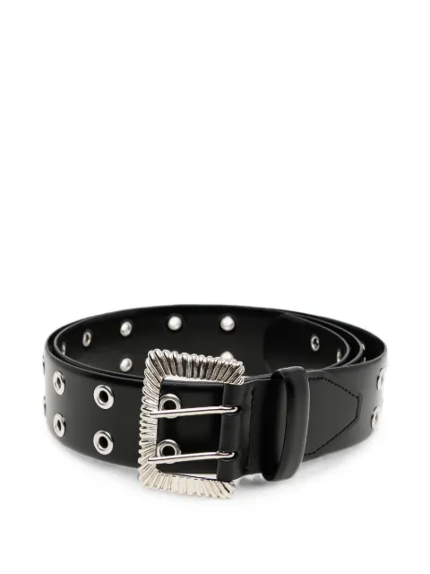 Toga eyelet-embellished leather belt Black TOGBTAH93726RBKX00F
