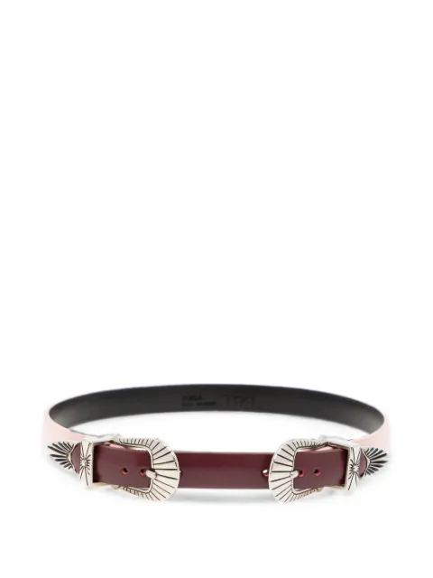 Toga double buckle leather bangle Brown TOGJWAK93317RPKJ00F