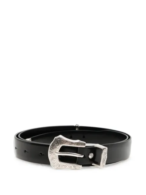 Toga engraved-buckle leather belt Black TOGBT2AH503MRBKX00L