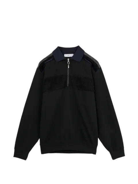 Toga quarter-zip panelled sweater Black TOGTP2JL323MRNYX046