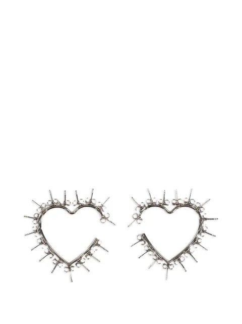 d'heygere heart-shaped stud earrings Silver AW25JW11SIL